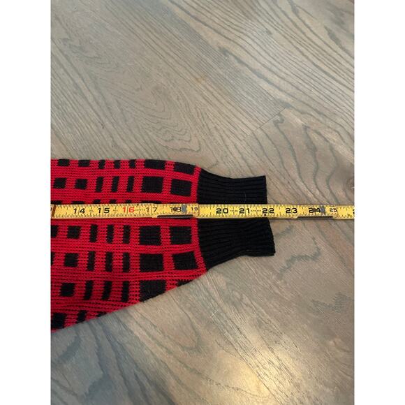 1990s Black-Red Sweater, Mervyn's, Size L, Acrylic, Jumper, ~ 220713-MEL 6 - Picture 9 of 9